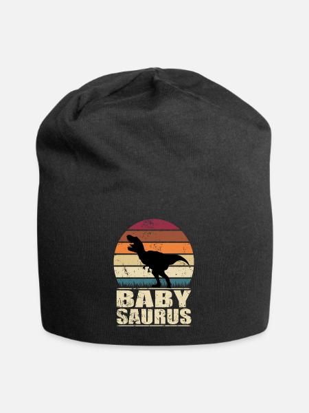 BabySaurus Dinosaurier Baby Dino Geburt Nachwuchs - Jersey-Beanie - Schwarz