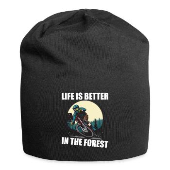 MTB Mountain Bike Life is better in the forest - Jersey Beanie - black - Front