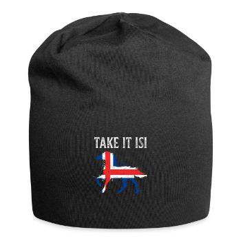 Islandpferd Pferd Reitsport Tölt Reiten Isi Galopp - Jersey-Beanie - Schwarz - Vorne