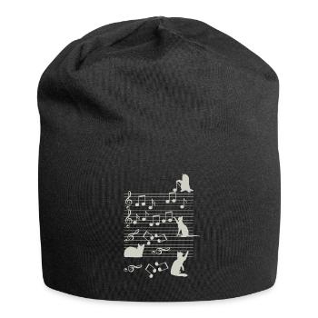 Katze Musik Note - Jersey-Beanie - Schwarz - Vorne