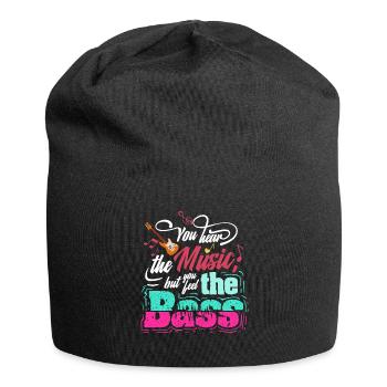 You Hear The Music But You Feel The Bass Bass Ist - Jersey Beanie - black - Front