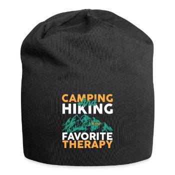 Wandern gehen - Jersey-Beanie - Schwarz - Vorne