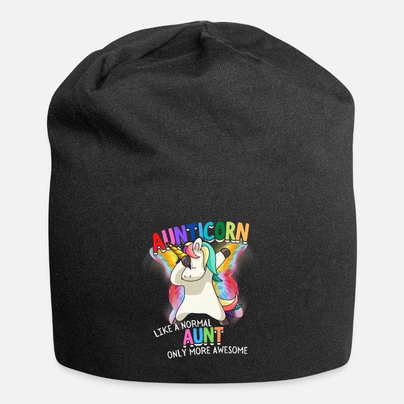 Aunticorn Tante Dabbendes Einhorn Dabbing Unicorn - Bonnet en jersey - noir