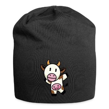 Kuh - Jersey-Beanie - Schwarz - Vorne
