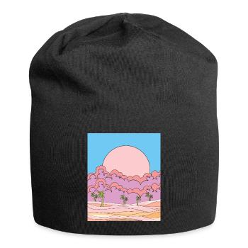 Retro Sun Sandstorm in the Desert - Jersey Beanie - black - Front