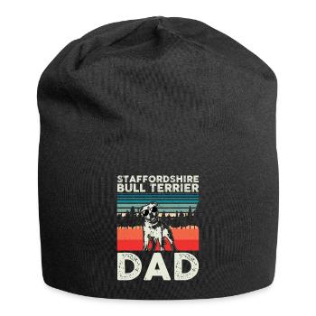 Staffordshire Bull Terrier Dog Holder Gift - Jersey Beanie - black - Front