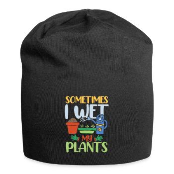 SOMETIMES I WET MY PLANTS - Jersey-Beanie - Schwarz - Vorne