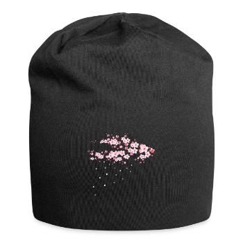 Aesthetic Japan Sakura Japanese Cherry Blossom - Jersey Beanie - black - Front