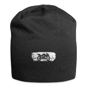 Motorcycle heartbeat, motorcycle pulse - Jersey Beanie - black - Front