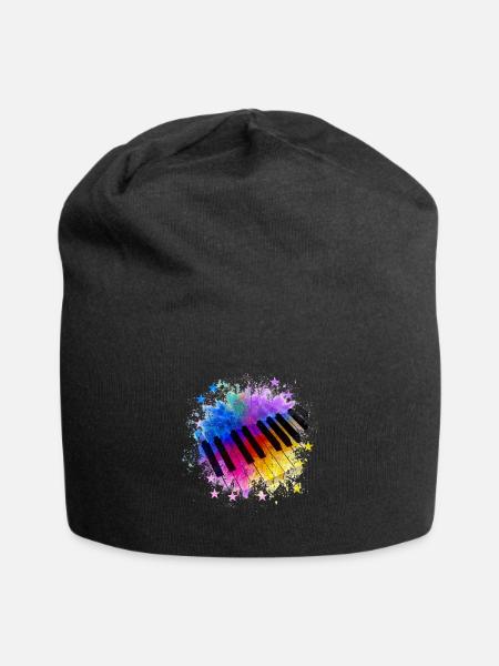 Klavier Pianist Piano Geschenk Musik Synthesizer - Jersey-Beanie - Schwarz