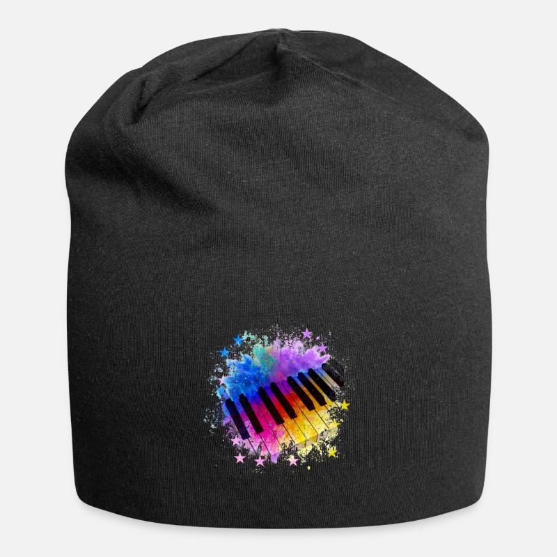 Klavier Pianist Piano Geschenk Musik Synthesizer - Jersey-Beanie - Schwarz