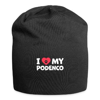 J’aime mon chien de chasse Podenco - Bonnet en jersey - noir - Devant