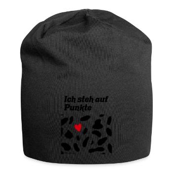 Punkte, Dalmatiner Knabstupper Hund Pferd mit Herz - Jersey-Beanie - Schwarz - Vorne