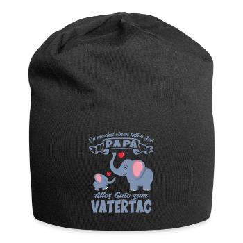 Du machst einen tollen Job Papa Vatertag Elefanten - Jersey-Beanie - Schwarz - Vorne
