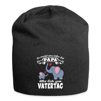 Du machst einen tollen Job Papa Vatertag Elefanten - Jersey-Beanie - Schwarz - Vorne