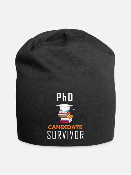 PhD Survivant Drôle Étudiant Docteur Titre - Bonnet en jersey - noir