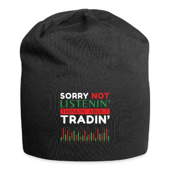 Trader Daytrader Aktien Kryptowährung - Jersey-Beanie - Schwarz - Vorne