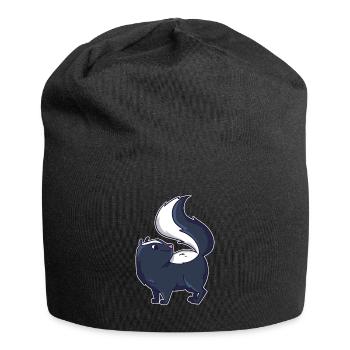 Doux putois graphismes puants Skunk cadeau - Bonnet en jersey - noir - Devant