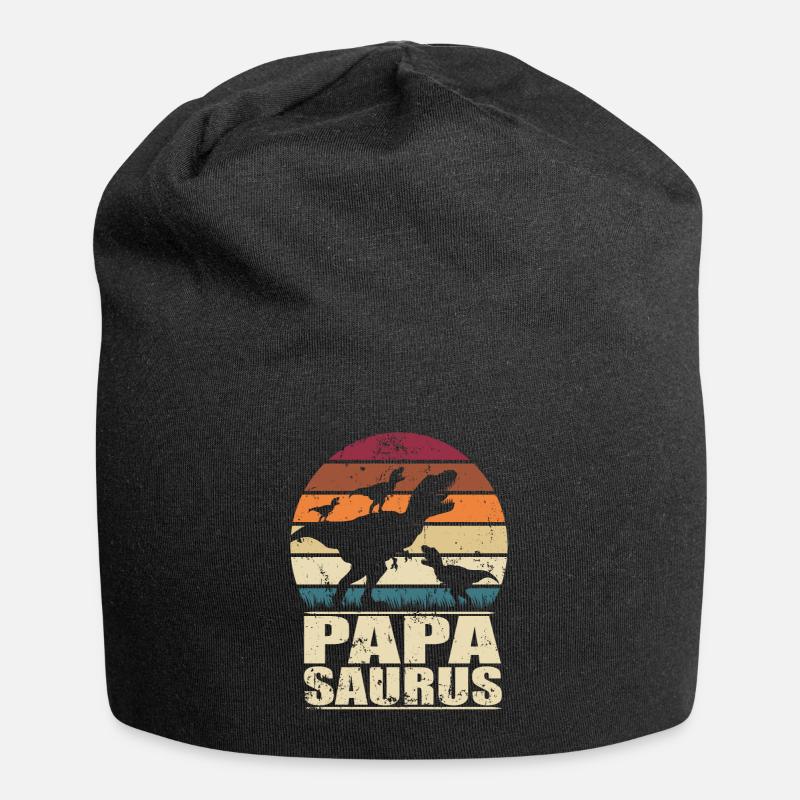 Papasaurus Dinosaurier Drillinge Vater Trex Dino - Jersey-Beanie - Schwarz