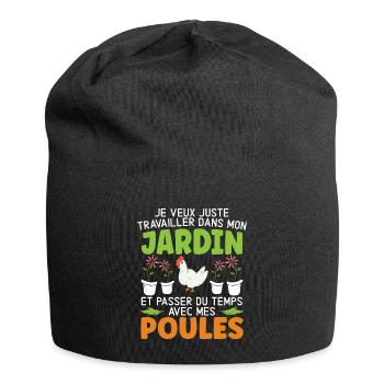 Jardin Et Passer Du Temps Avec Mec Poules - Bonnet en jersey - noir - Devant