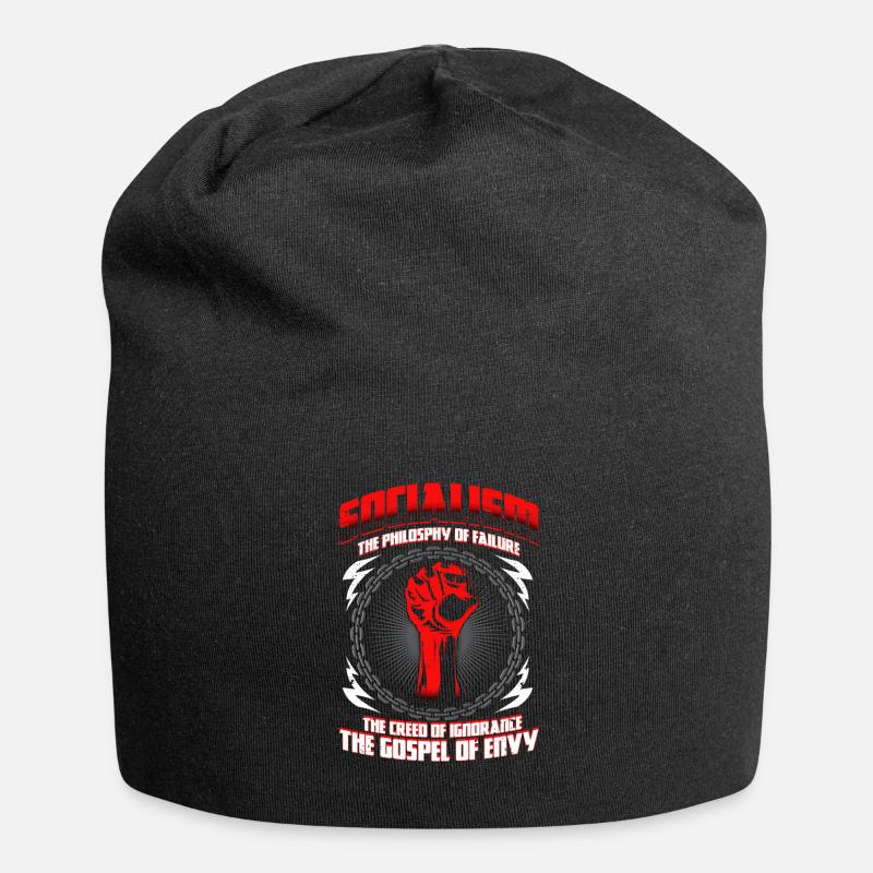 Capitalist Quote Anti Socialism Gift - Jersey Beanie - black