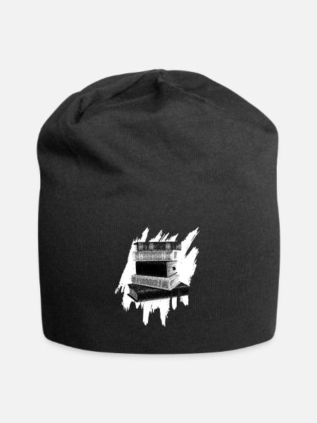 Buch - Jersey-Beanie - Schwarz