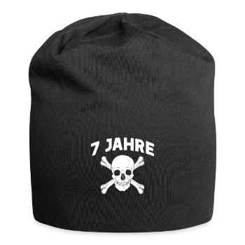 7 Jahre 7.Geburtstag Pirat Piratenkopf Geschenk - Jersey-Beanie - Schwarz - Vorne