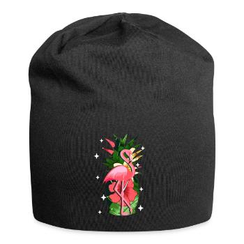 Flamingo Rosa - Jersey Beanie - black - Front