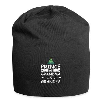 Prince de grand-mère et grand-père pour petit-fils - Bonnet en jersey - noir - Devant