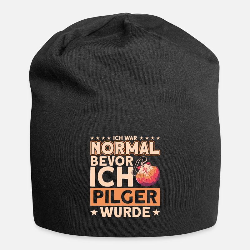 Jakobsweg Pilgern Pilgermuschel Geschenk - Jersey-Beanie - Schwarz