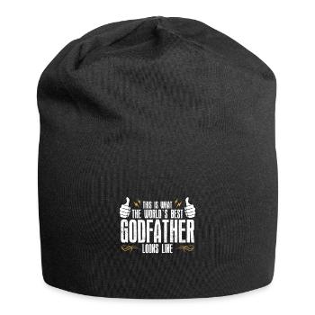 what the best godfather in the world looks like - Jersey Beanie - black - Front