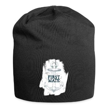 Helmsman - first mate - Anchor with world - Jersey Beanie - black - Front