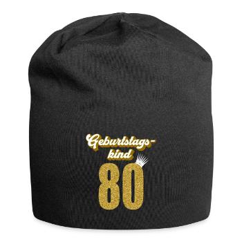 80. Geburtstag 80 Jahre 80er Geburtstagskind - Jersey-Beanie - Schwarz - Vorne
