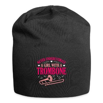 Trombone Trombonist Player Gift - Jersey Beanie - black - Front