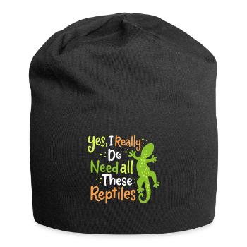 Reptil Eidechse Herpetologe - Jersey-Beanie - Schwarz - Vorne