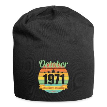 50th birthday 50 years old 50s October 1971 - Jersey Beanie - black - Front