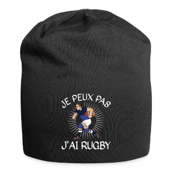 Je Peux Pas J'ai Rugby - Bonnet en jersey - noir - Devant