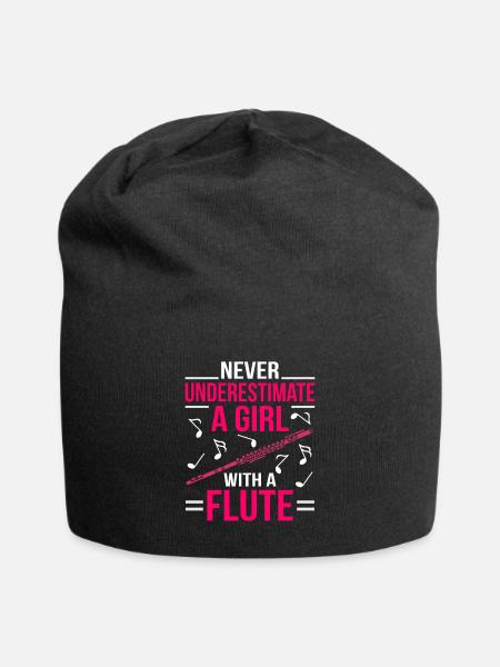 Querflöte - Jersey-Beanie - Schwarz