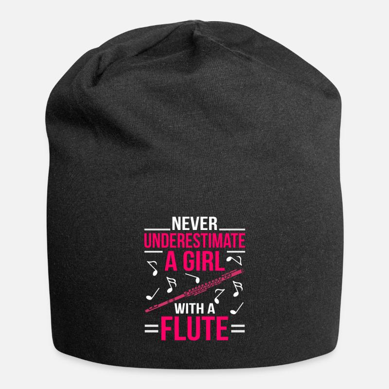 Querflöte - Jersey-Beanie - Schwarz