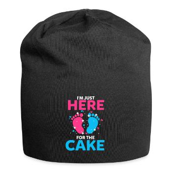 I'm Just Here For The Cake Gender Reveal - Jersey Beanie - black - Front