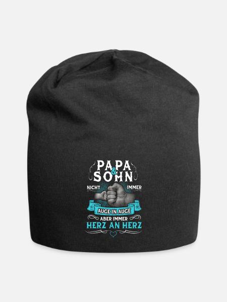 Papa Und Sohn Partnerlook Vater Vatertag Geschenk - Jersey-Beanie - Schwarz