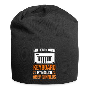 Keyboard Keyboarder Musiker Musik - Jersey-Beanie - Schwarz - Vorne