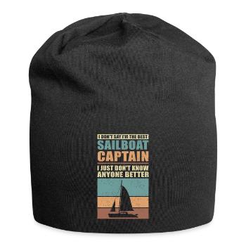 Voilier voilier capitaine skipper marin cadeau - Bonnet en jersey - noir - Devant