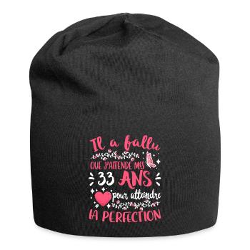 Anniv 33 ans Anniversaire Humour - Bonnet en jersey - noir - Devant