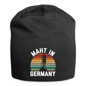 Mäht in Germany Lustig Garten Hobbygärtner - Jersey-Beanie - Schwarz - Vorne