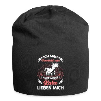Lustiges Kuh Landwirt Bäuerin Kühe Geschenk - Jersey-Beanie - Schwarz - Vorne