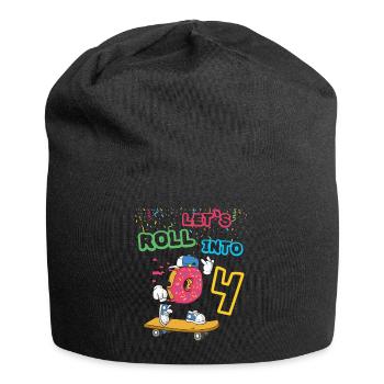 4. Geburtstag Donut Skater Skateboard Cool - Jersey-Beanie - Schwarz - Vorne