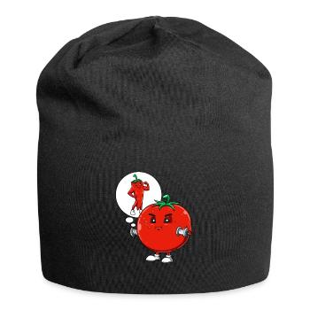 Lustige Fitness Tomate Chili Abnehmen - Jersey-Beanie - Schwarz - Vorne