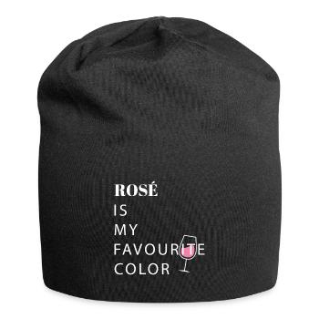 Rose favourite color Wine Gift Party Alcohol - Jersey Beanie - black - Front