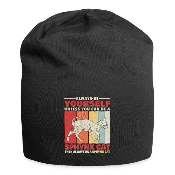 Sphynx Katze sei du selbst Katzen Besitzer Humor - Jersey-Beanie - Schwarz - Vorne